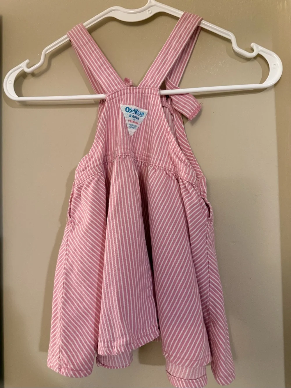 Vintage Engineer Stripe Pink Oshkosh Dress 3T